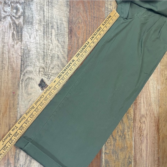 Gap Pants Womens 8 Pleated Wide Leg Khaki Olive Green Boho Hipster - Picture 5 of 13